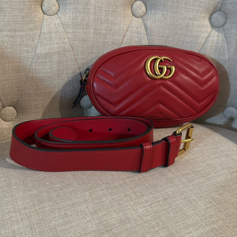 Gucci Marmont Matelasse Belt Bag